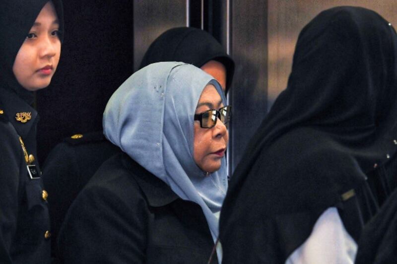 Former Malaysian spy agency chief Hasanah Abdul Hamid arrives at the Kuala Lumpur court building to face a corruption charge, Oct. 25, 2018. [S.Mahfuz/BenarNews]