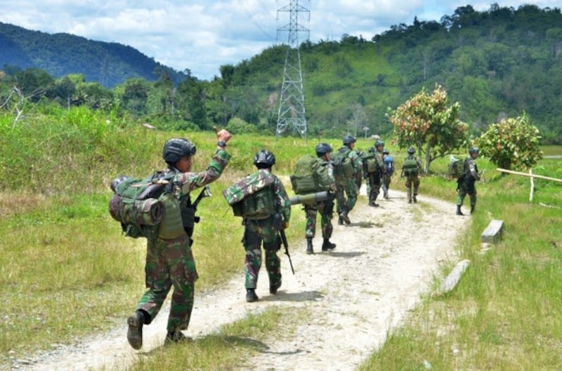 Indonesian military personnel conduct search operations to root out suspected MIT militants in Central Sulawesi province in Indonesia, Dec. 1, 2020.