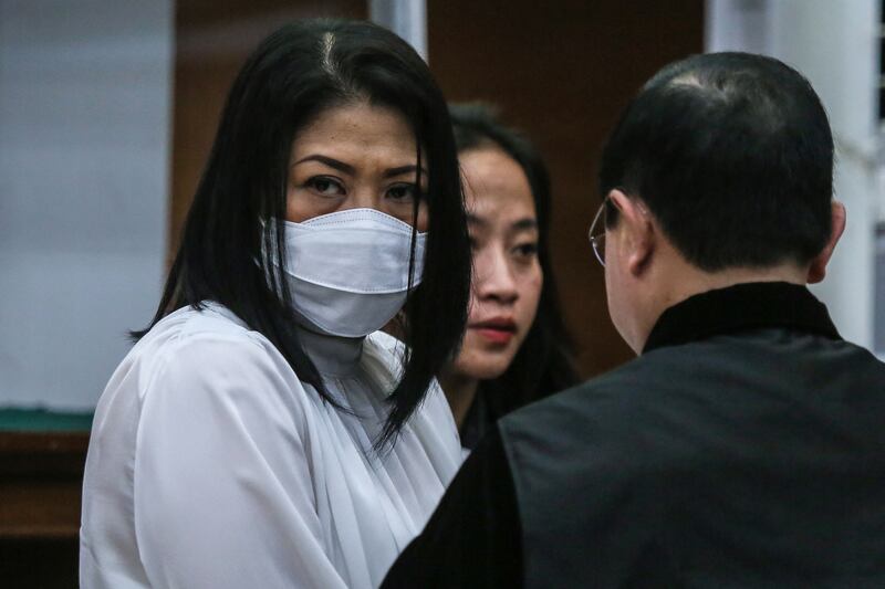 Putri Candrawathi, istri dari mantan jenderal polisi Ferdy Sambo menghadiri persidangan dirinya di Pengadilan Negeri Jakarta Selatan pada 13 Februari 2023. [Aditya Aji/AFP]