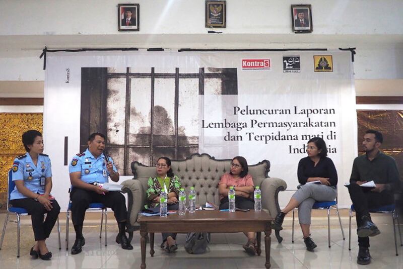 Suasana peluncuran laporan situasi lembaga pemasyarakatan bagi terpidana mati di Denpasar, Bali, 21 Oktober 2019. (Anton Muhajir/BeritaBenar)