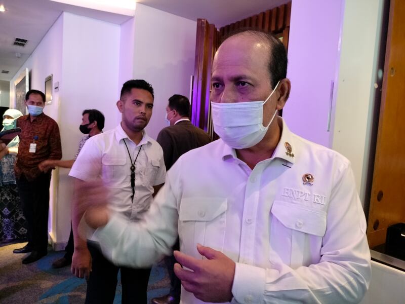 Kepala Badan Nasional Penanggulangan Terorisme (BNPT) Boy Rafli Amar ditemui usai sebuah acara seminar di Jakarta, Rabu, 7 Desember 2022. [Tria Dianti/BenarNews]