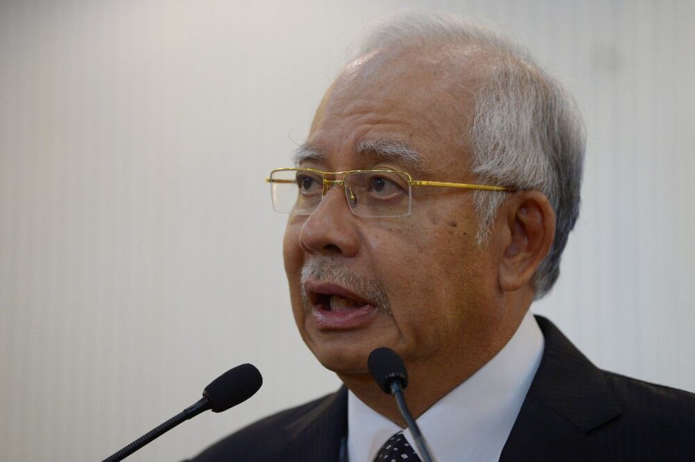 Perdana Menteri Malaysia Najib Razak pada persidangan media di Kuala Lumpur. 6 Ogos 2015
