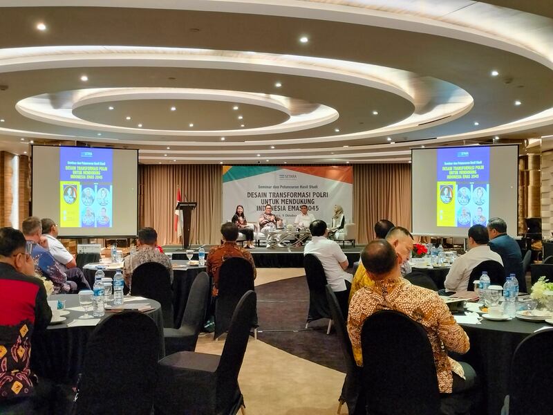 Peluncuran hasil studi SETARA, “Desain Transformasi Polri untuk Mendukung Visi Indonesia 2045” di Jakarta, 9 Oktober 2024. [Tria Dianti/BenarNews]